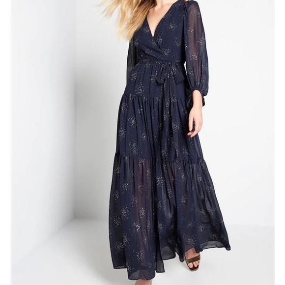 NWT - ModCloth Its a Long Story Chiffon Maxi Dress - Picture 4 of 8